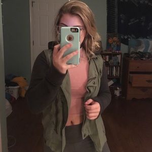 ARMY GREEN SWEATER JACKET